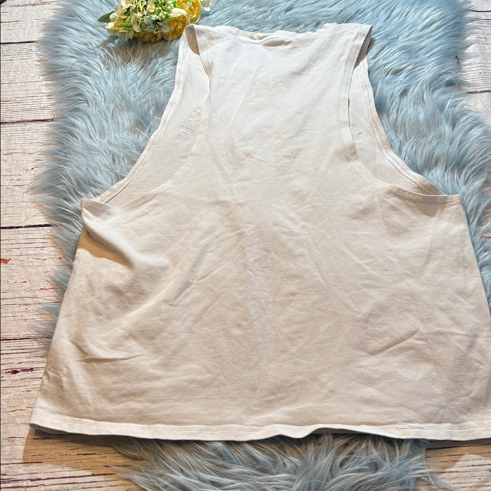 Gymshark Legacy Drop Arm Tank White Black sz M - Picture 7 of 7